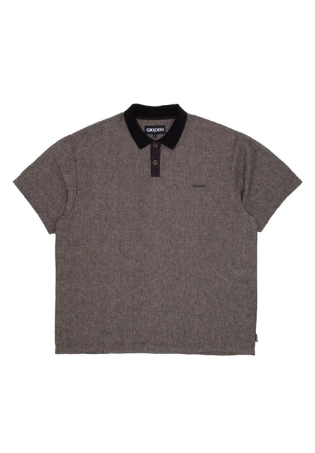 GX1000 Polo Linen Polo-Shirt black-ash – Vorderansicht