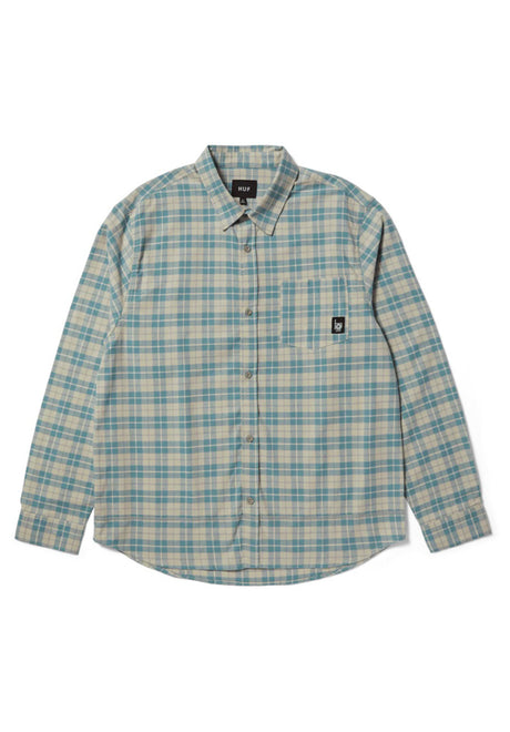 HUF Modal Plaid Hemd-Langarm putty – Rückenansicht
