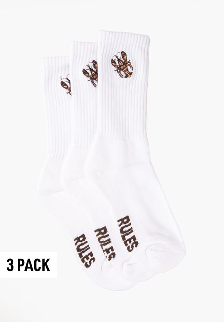Rules Lobster 3 Pack Socken white – Vorderansicht