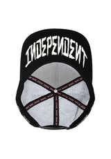 Dressen Skull Rose 5-Panel High Structured Snapbac white-black Closeup1