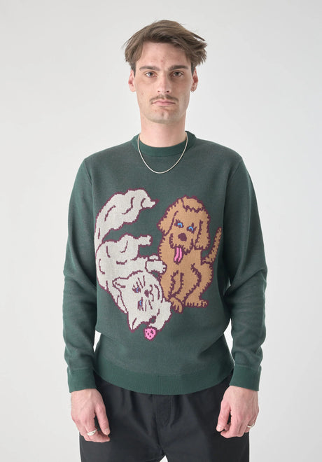Cleptomanicx Cat & Dog Sweatshirt magicalforest – Vorderansicht