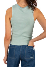 2 Tone Rib Tanktop lightsage Rueckenansicht