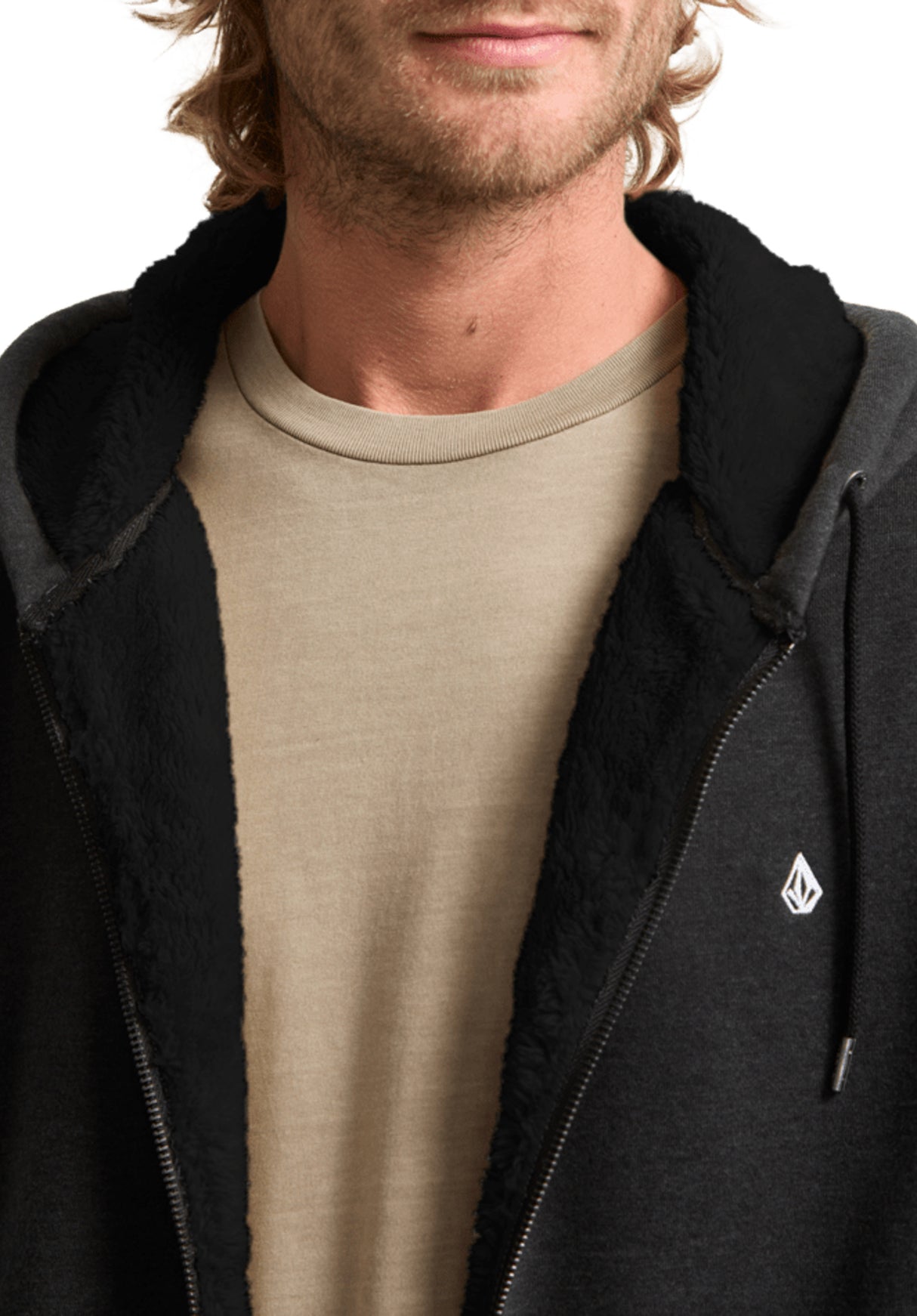 Single Stone Lined Zip heatherblack Rueckenansicht