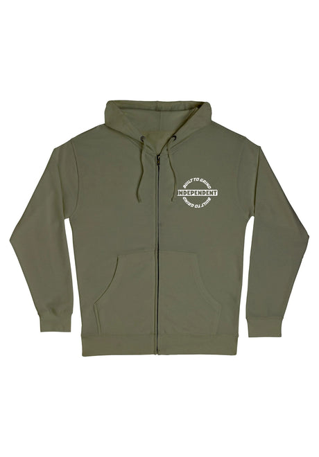 Independent Bar-rier heavyweight Zip-Hoodie army – Rückenansicht