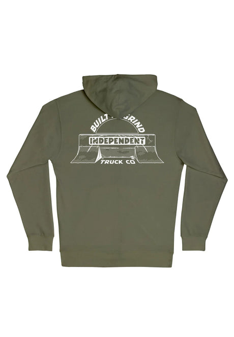 Independent Bar-rier heavyweight Zip-Hoodie army – Vorderansicht