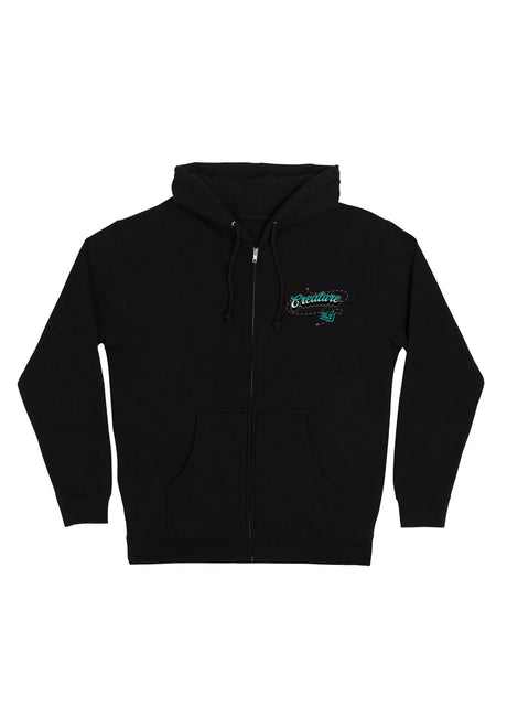 Creature Barfly heavyweight Zip-Hoodie black – Vorderansicht