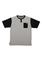 BTG Label Henley Top heathergrey-black Vorderansicht