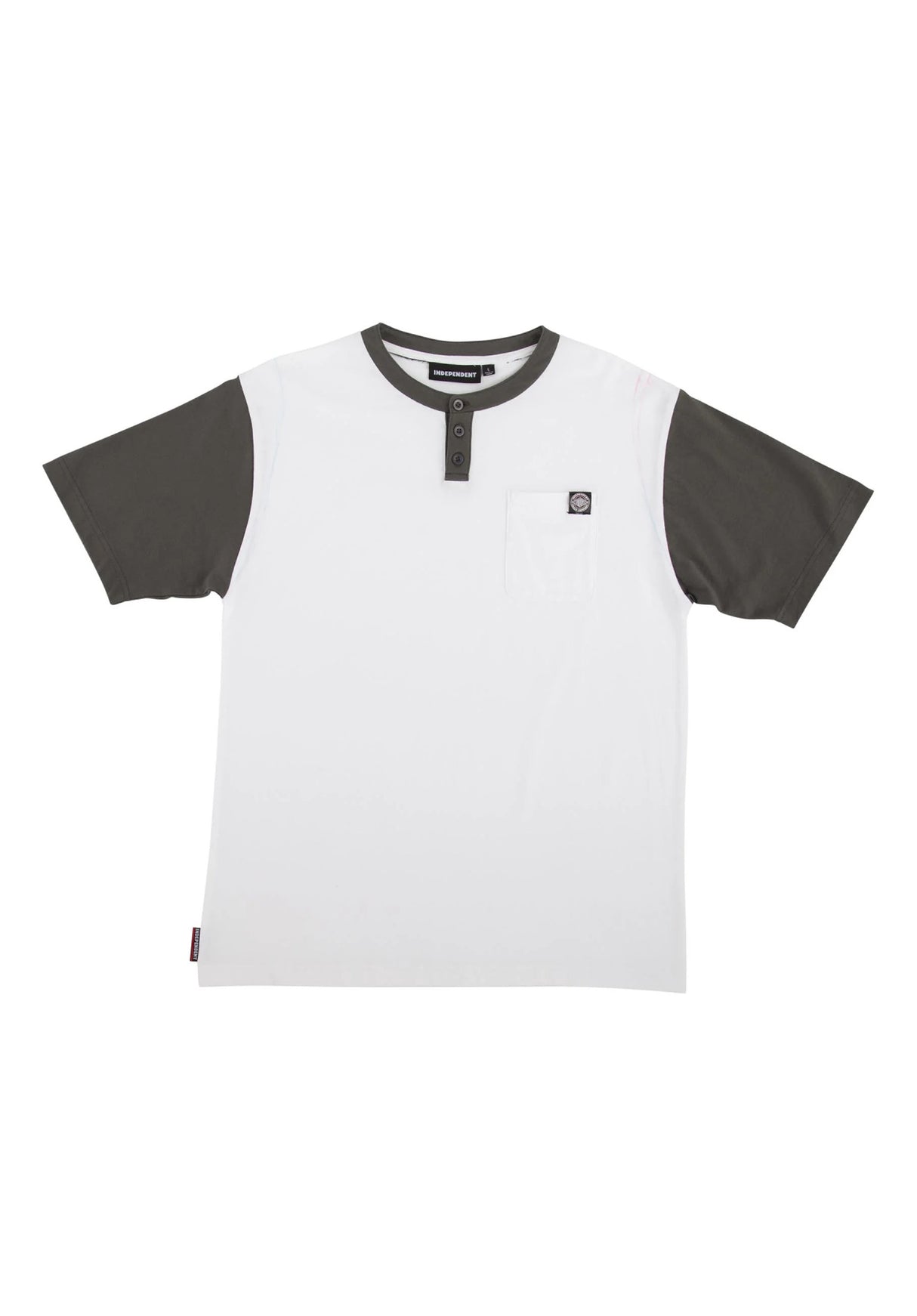 BTG Label Henley Top white-charcoal Vorderansicht