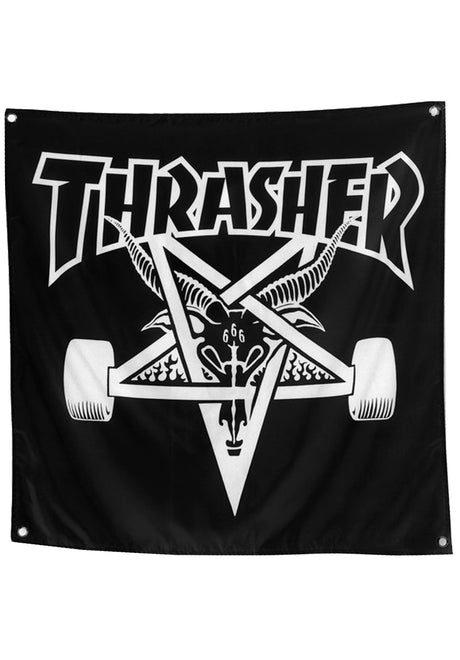 Thrasher Skate Goat Banner 36" x 36" diverser Artikel black – Vorderansicht