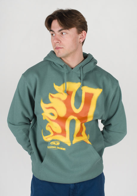 HUF Heatwave Hoodie sage – Vorderansicht
