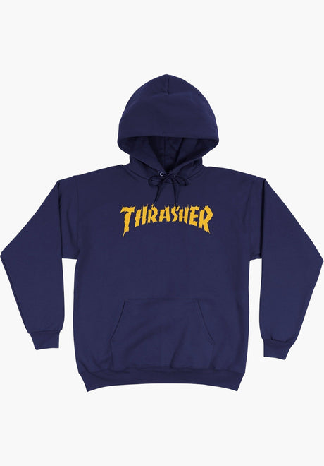 Thrasher Burn It Down Hoodie navy – Detailansicht 1