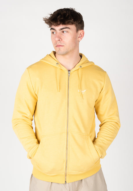 Reell Staple Terry Zip-Hoodie moonyellow – Vorderansicht