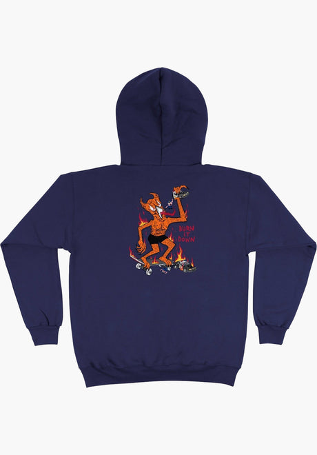 Thrasher Burn It Down Hoodie navy – Rückenansicht