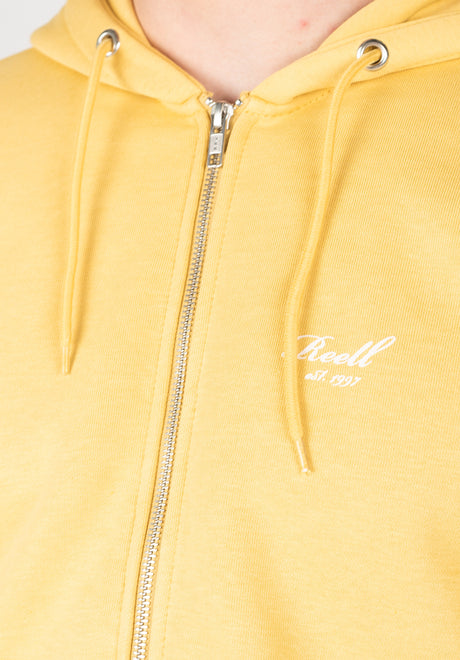 Reell Staple Terry Zip-Hoodie moonyellow – Rückenansicht