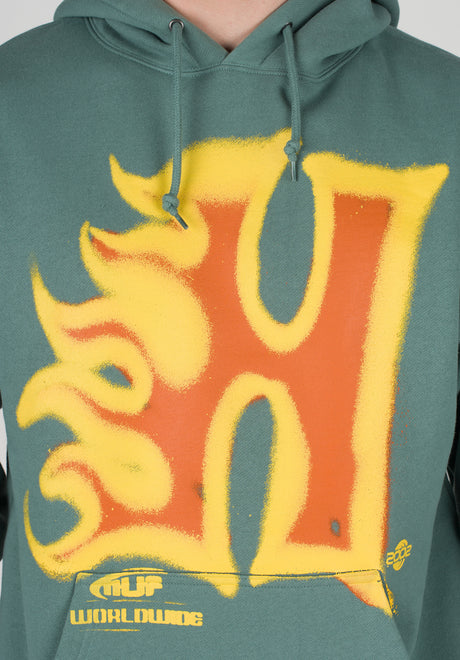 HUF Heatwave Hoodie sage – Rückenansicht