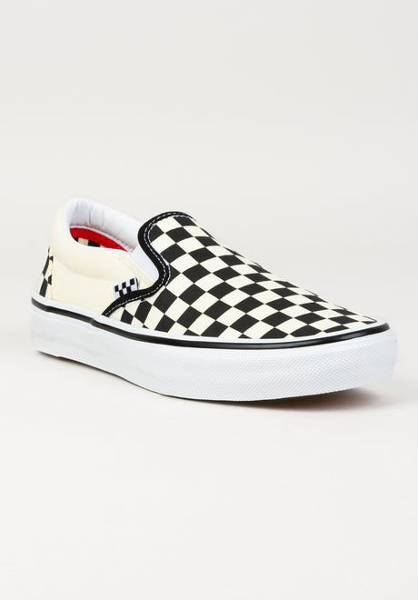 Vans Skate Slip-On Schuhe Jungs checkerboard-black-off – Vorderansicht