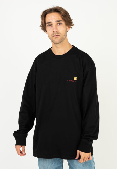 Carhartt WIP American Script Longsleeve black – Ansicht 1