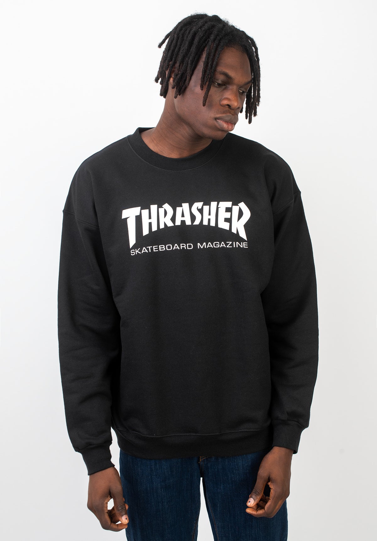 Thrasher Skate-Mag Crewneck Sweatshirt black – Vorderansicht